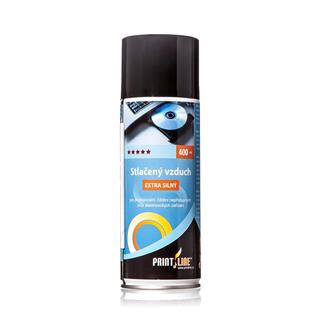 PRINTLINE Stlačený vzduch 400ml, extra silný, hořlavý