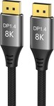 Pripojovací kábel PremiumCord DisplayPort 1.4 32,4 Gbit/s, rozlíšenie 8K, kovové a pozlátené konektory, 1,5 m