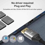 Pripojovací kábel PremiumCord DisplayPort 1.4 32,4 Gbit/s, rozlíšenie 8K, kovové a pozlátené konektory, 1,5 m