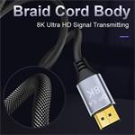 Pripojovací kábel PremiumCord DisplayPort 1.4 32,4 Gbit/s, rozlíšenie 8K, kovové a pozlátené konektory, 2 m