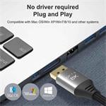 Pripojovací kábel PremiumCord DisplayPort 1.4 32,4 Gbit/s, rozlíšenie 8K, kovové a pozlátené konektory, 7 m