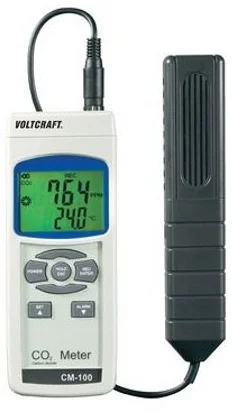 Prístroj na meranie CO2 Voltcraft CM-100, indikácia CO22- a teploty