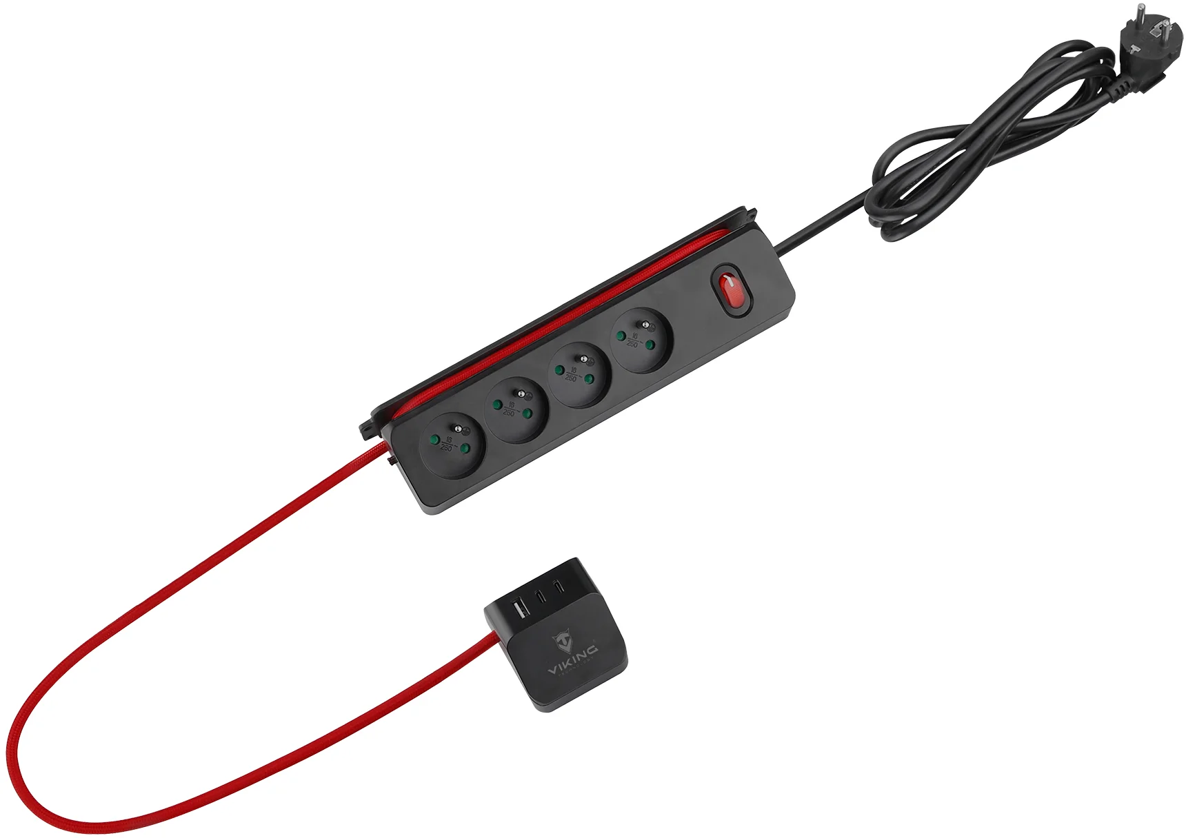 Prodlužovací zásuvka s USB Viking R43S