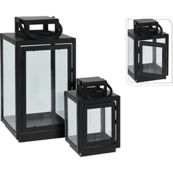 PROGARDEN 2-dielna sada sklenených lampášov na sviečky, 27/16 cm