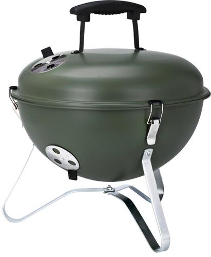 PROGARDEN Prenosný gril na drevené uhlie s vekom 37 cm army green
