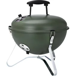 PROGARDEN Prenosný gril na drevené uhlie s vekom 37 cm army green