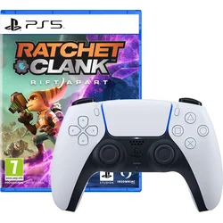 PS5 DualSense Wireless Controller, biely + hra Ratchet & Clank: Rift Apart DS5+Ratchet