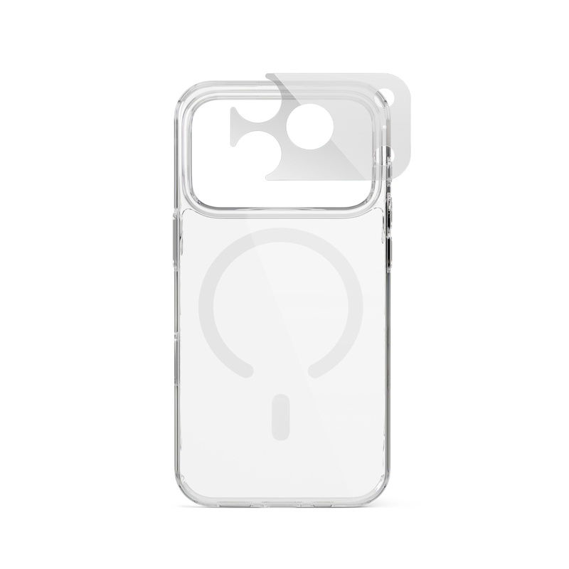 Puzdro Epico Hero Mag+ pre iPhone 17 Pro Max/18 Pro Max, kompatibilné s Qi2 a MagSafe – priehľadné (s popruhmi na krk a ochranou fotoaparátu)