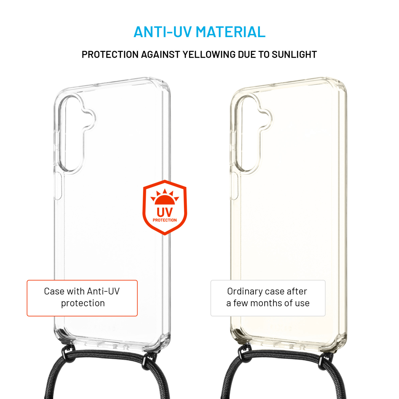 Puzdro na krk FIXED Pure s čiernou šnúrkou pre Samsung Galaxy A16 4G/5G