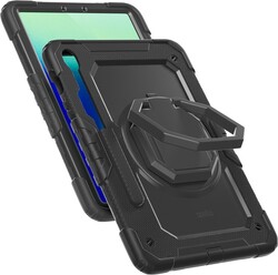 Puzdro Spello Extreme Rugged | s ochranou displeja | Samsung Galaxy Tab A9/A11 | čierne | otočný držiak o 360°