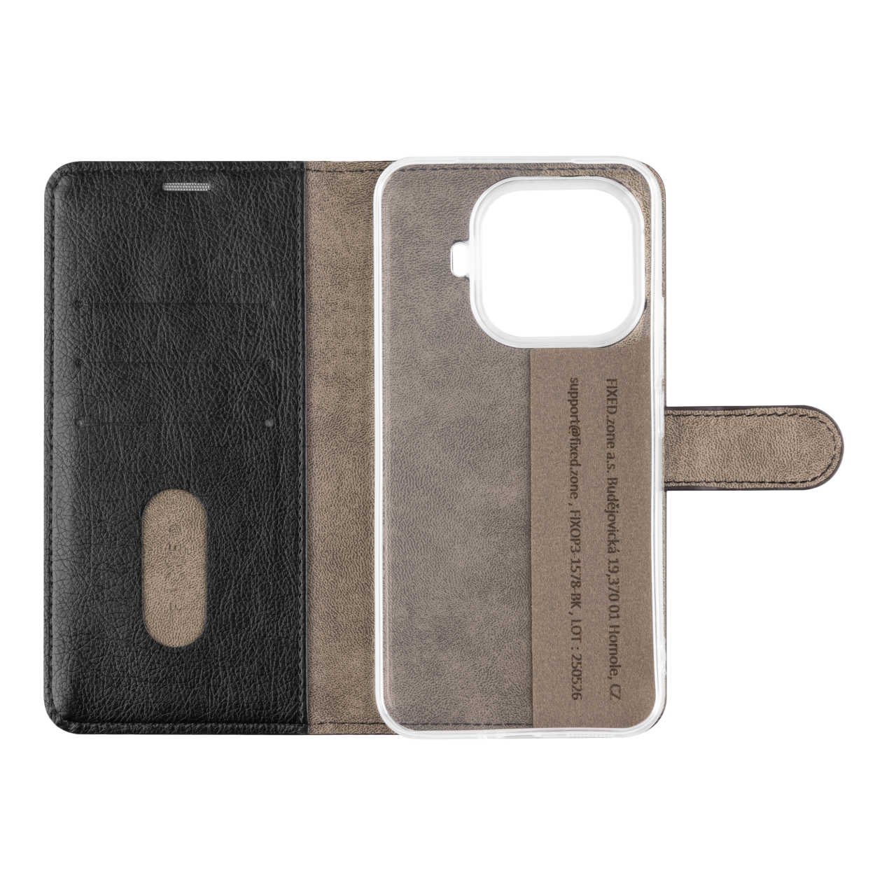Puzdro typu kniha FIXED Opus pre Xiaomi 15T Pro, čierne