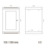 RACK DATACOM 10" 12U/280 mm (sklo) čierny