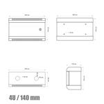 RACK DATACOM 10" nástenný rack 4U/140 mm (plech) sivý