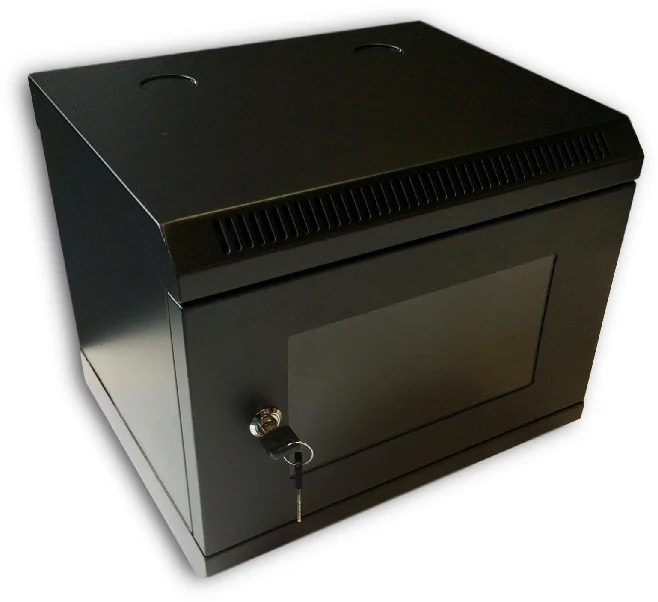 RACK DATACOM 10" nástenný rack 6U/280 mm (sklo) čierny