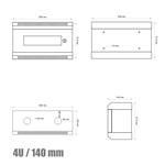 RACK DATACOM 10" nástěnný rozvaděč 4U/140 mm
