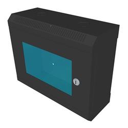 RACK DATACOM 10" nástěnný rozvaděč 6U/140 mm (sklo) černý