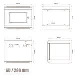 RACK DATACOM 10" nástěnný rozvaděč 6U/280 mm (sklo) černý