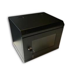 RACK DATACOM 10" nástěnný rozvaděč 6U/280 mm (sklo) černý