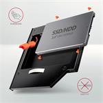 Rám AXAGON RSS-CD09 pre 2,5" SSD/HDD pre slot DVD, 9,5 mm, LED, hliník