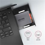 Rám AXAGON RSS-CD12 pre 2,5" SSD/HDD v slote DVD, 12,7 mm, LED, hliník