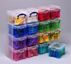 Really Useful Box, plastový, s víkem, 16x 0,14l, barevný