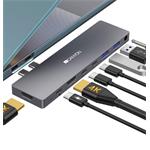Replikátor portov CANYON DS-8, 8v1, pre Apple Macbook s Thunderbolt 3 (USB-C 87W),1Type C PD87W+2Type C data+2HDMI