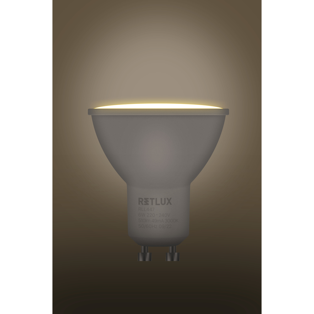 Retlux RLL 447 GU10 LED žiarovka stmievateľná DIMM 6W