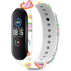 Rhinotech remienok pre Xiaomi Mi Band 6 biely - motív srdca