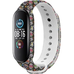Rhinotech řemínek pro Xiaomi Mi Band 6 černá - motiv lebky