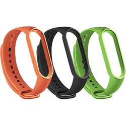 Rhinotech řemínek pro Xiaomi Mi Band 7, (3-pack), černá / oranžová / zelená