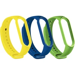 RhinoTech řemínky pro Xiaomi Mi Band 3/4  (3-pack tmavě modrá, žlutá, zelená)