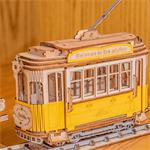 RoboTime 3D dřevěná skládačka Historická tramvaj