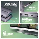 Rozbočovač AXAGON HMC-12GM2 USB-C 10Gbps GEN2COMBO 12v1