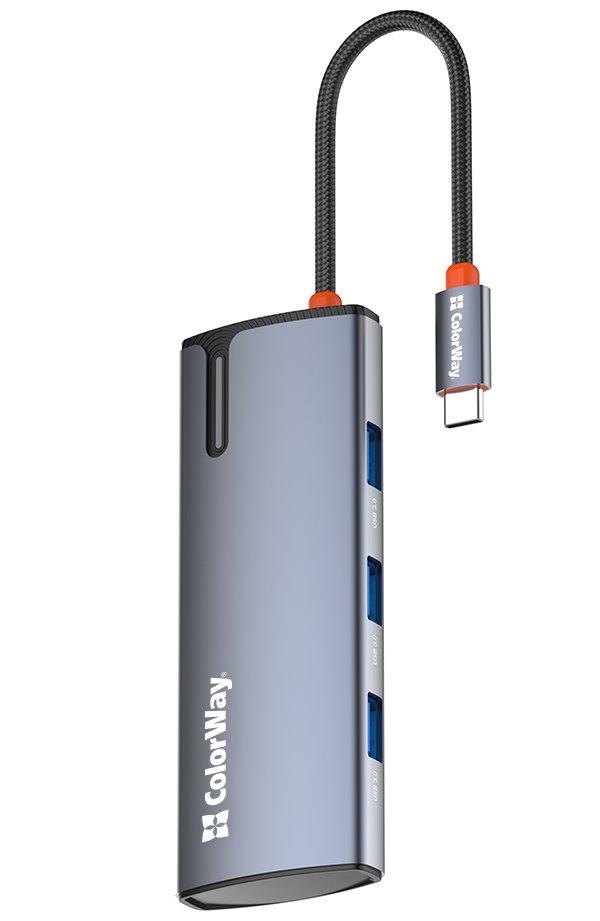 Rozbočovač ColorWay 5v1 USB/ 1x USB-C/ 1x HDMI/ 3x USB-A