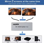 Rozbočovač HDMI 2.1 PremiumCord, 1-2 porty, 8K@60Hz, 4K@120Hz, 1080p, HDR