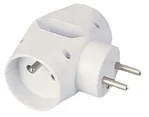 Rozvádzač PremiumCord 230V 10A, 2x okrúhla +1x plochá zásuvka, biely