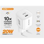 Rychlá nabíječka ALIGATOR Mini, PD 20W USB-C, bílá