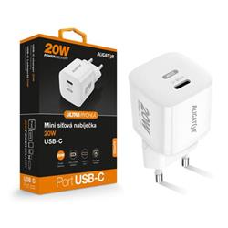 Rychlá nabíječka ALIGATOR Mini, PD 20W USB-C, bílá