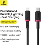 Rýchlonabíjací kábel Baseus Dura USB-C/Lightning 1 m, 20 W, čierno-červený