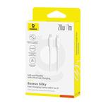 Rýchlonabíjací kábel Baseus Silky USB-C/Lightning 1m 20W biely
