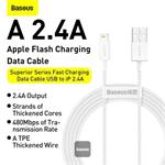 Rýchlonabíjací kábel Baseus Superior Series USB/Lightning 2,4A 1 m biely