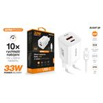 Rýchlonabíjačka ALIGATOR GaN, PD 33 W, kábel USB-C/Lightning, biela