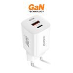 Rýchlonabíjačka ALIGATOR GaN, PD 33W USB + USB-C, biela