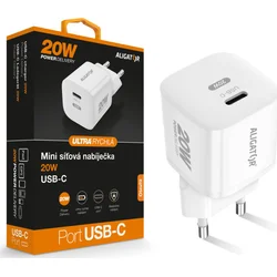 Rýchlonabíjačka ALIGATOR Mini, PD 20W USB-C, biela