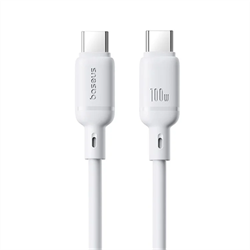 Rychlonabíjecí kabel Baseus Silky USB-C/USB-C 1m 100W bílý