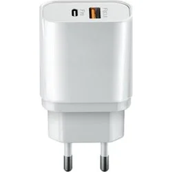 Rychlonabíječka do sítě Forever Core USB-C PD a USB QC 3.0 20W bíla GSM045482 - Kabely + redukce