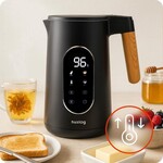 Rýchlovarná kanvica Huslog 1,7 l, nerezová, čierna