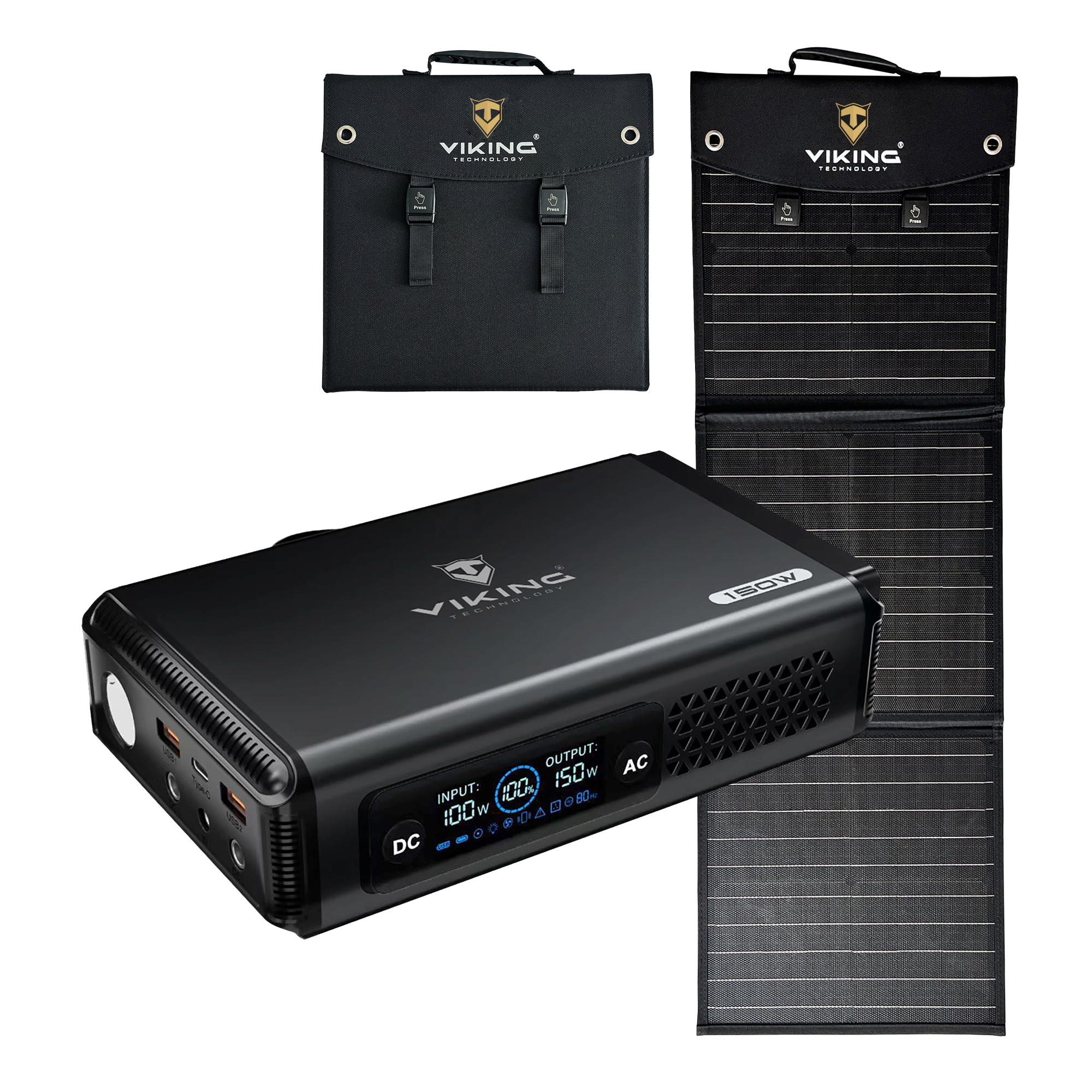 Sada batériového generátora Viking VALI150 a solárneho panelu Viking L60 PD