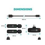 Sada bezdrôtového klopového mikrofónu CONNECT IT s rozhraním USB-C (2 ks + prijímač) – ČIERNA