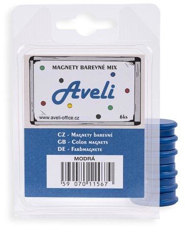 Sada magnetov Aveli, 6 ks, modrá